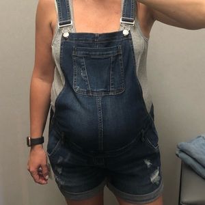 Maternity Destructed Shortalls